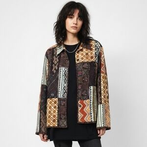 Chico's Jacket Patchwork Embroidered Artsy Grunge Indie 2 (L)